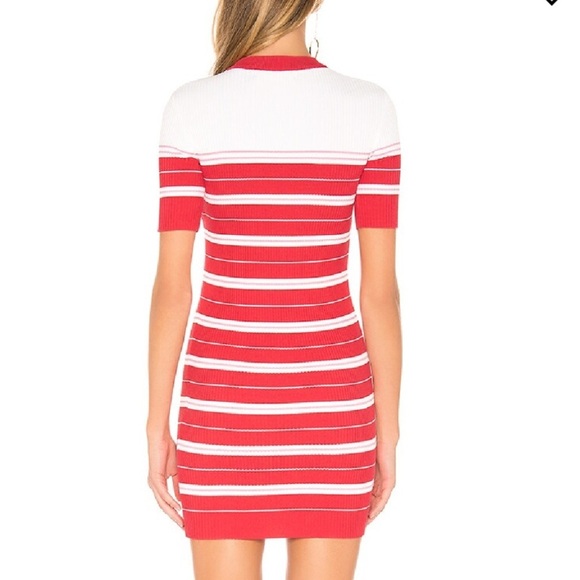 Amanda Uprichard Sweater Dress in Cherry Size Small White Red Pink Bodycon - Picture 3 of 8